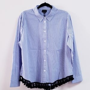 NWT Tassel Trim Button Down